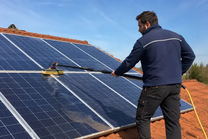 Nettoyage et entretien de panneaux solaires à Romegoux
